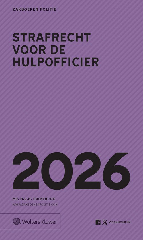 Zakboek strafrecht voor de Hulpofficier 2026 - cover