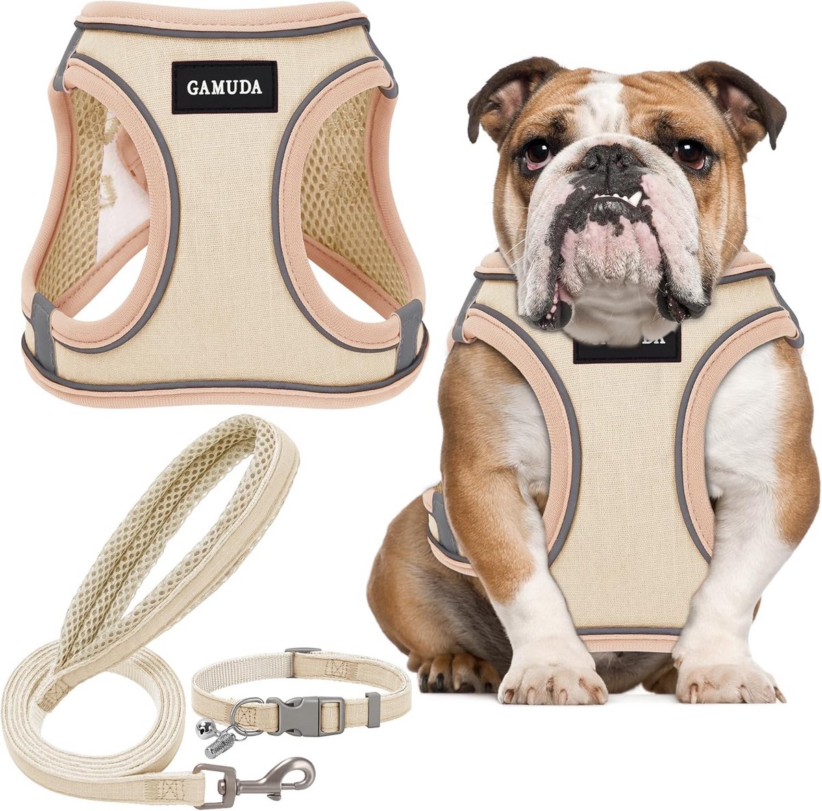 Huisdierentuigje met Riem en Kraag Set voor Puppy Hond of Kat - Instapmodel Zacht en Reflecterend