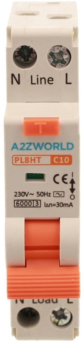 Differentiële Automatische Schakelaar Type AC 1P+N C-curve 10A 30mA 6kA