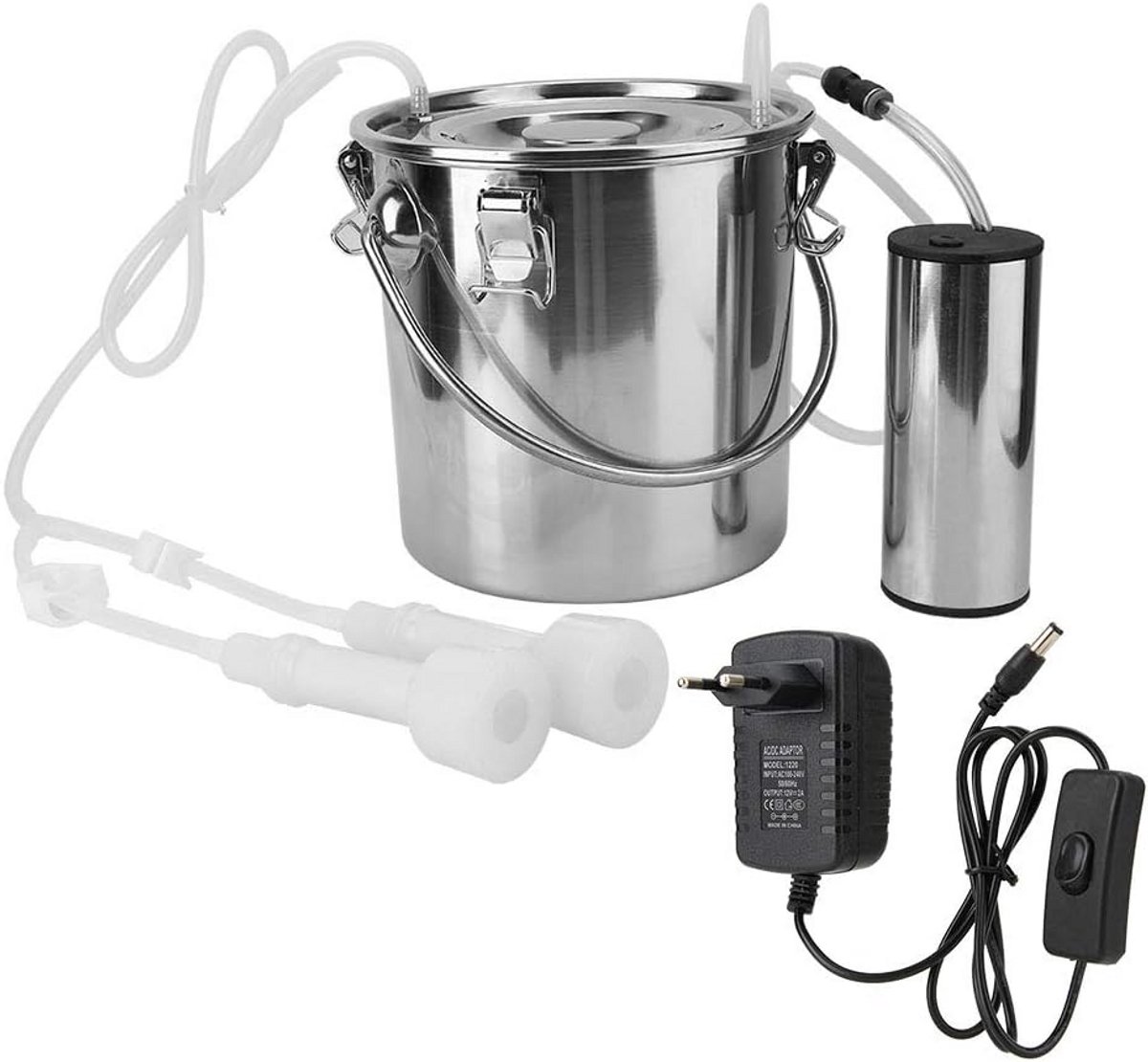 Draagbare Elektrische Melkmachine Puls Melkkit voor Geit, Schapen en Koeien (5L RVS)