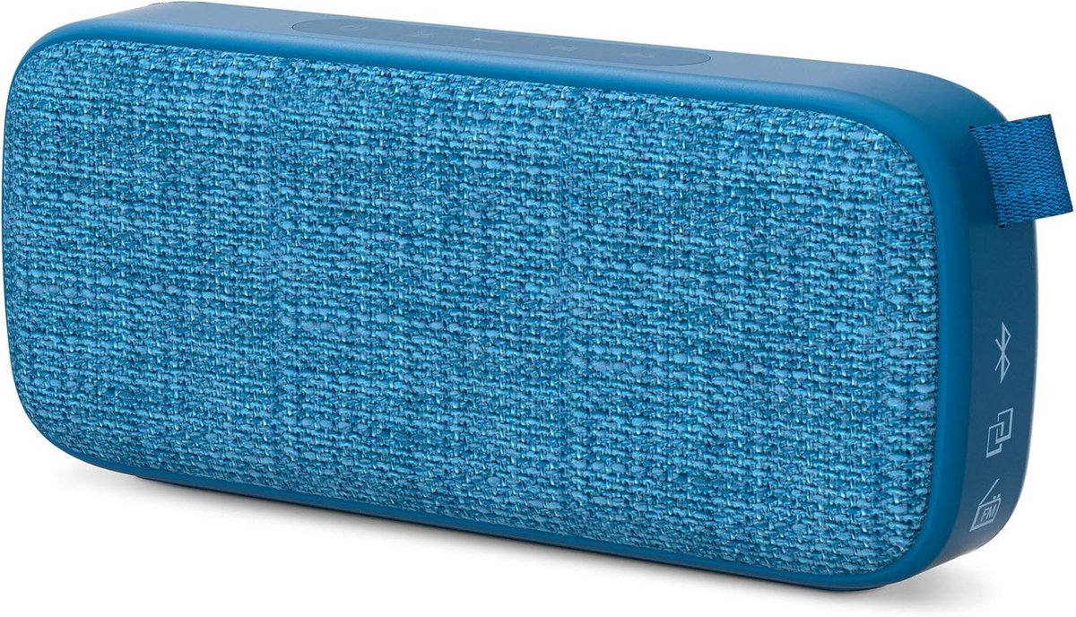 Draagbare Bluetooth Luidspreker met TWS, 6 Watt, USB, microSD en FM Radio - Blauw