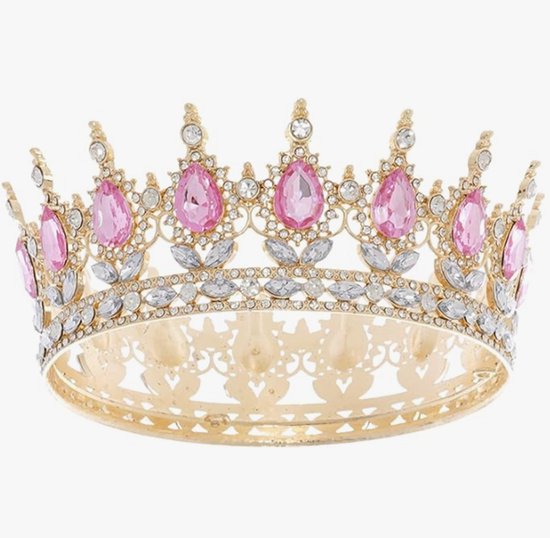Kroon - Kroon voor dames - Prinsessenkroon - Diadeem - Gouden tiara - kristallen koninginnenkroon - voor bruiloften, prinsessen verjaardagskroon, kroon diadeem,Moederdagcadeau