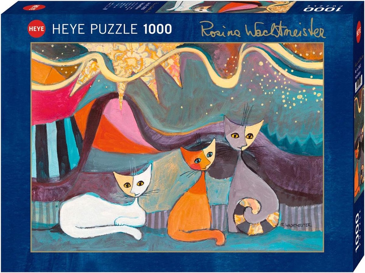 Puzzel 1000 Stukjes – Gele Lint Katten Thema – Uitdagend en Mooi