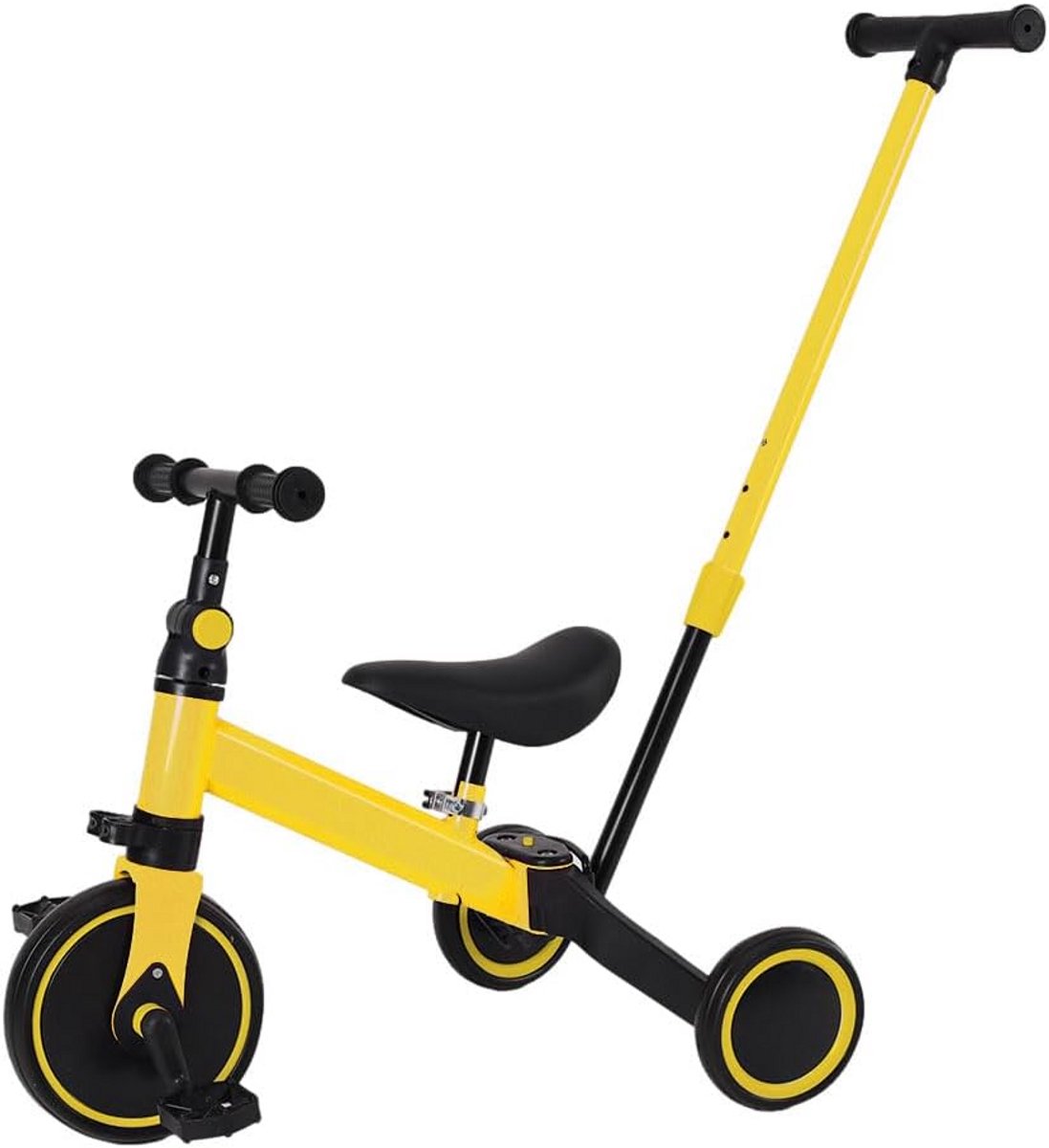 3-in-1 Loopfiets en Driewieler voor Kinderen van 1 tot 5 Jaar met Duwstang