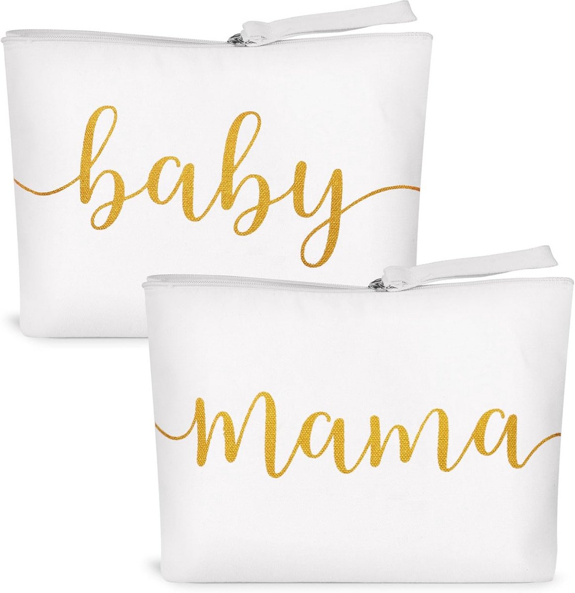 Set van 2 Canvas Tasjes voor Nieuwe Moeders - Luiertas Organizers en Cadeau voor Zwangerschap