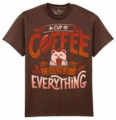 A Cup Of Coffee Solves Everything The Coloured House T-shirt XXL