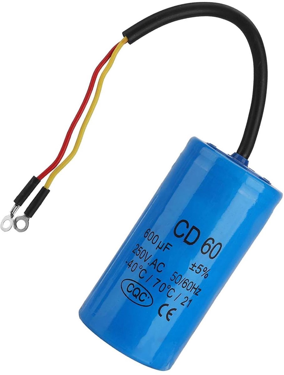 Engine Start Monitor - Runacitor met draad - 250 V AC 600 Uf 50/60 Hz voor motor - film van gemetalliseerd polypropyleen Cd60 600Uf