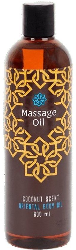 Massage olie "Kokos geur / Coconut scent" Oriental Body Oil - Bruin / Transparant - Olie / Kunststof - 600 ml - Massage - Olie - Ontspannen - Spa - Valentijnsdag - Valentijn