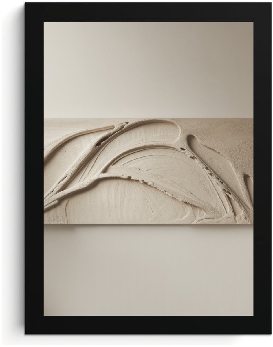 Abstracte Zandstructuur Fotolijst A4, Moderne Wanddecoratie, Hoge Resolutie Print, MDF Frame met Acrylglas, Wall Art