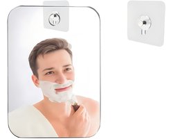 Douchespiegel - Anti-condens scheerspiegel 20 × 15 cm - Kleine badkamerspiegel - Ophanging onbreekbaar - Makkelijk mee te nemen - Voor op reis, in de badkamer en op de camping - Spiegel - 1 stuks