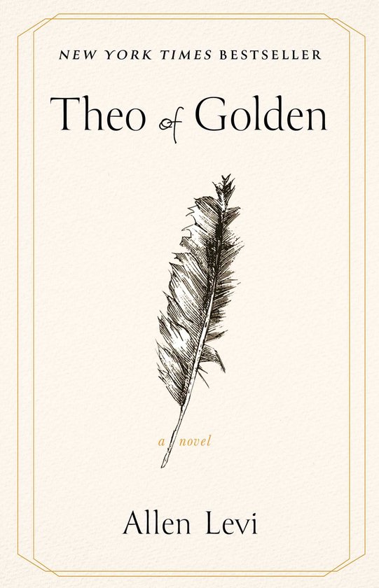 Couverture du livre Theo of Golden, avec une illustration de plume et le texte 'NEW YORK TIMES BESTSELLER' et 'Allen Levi'.