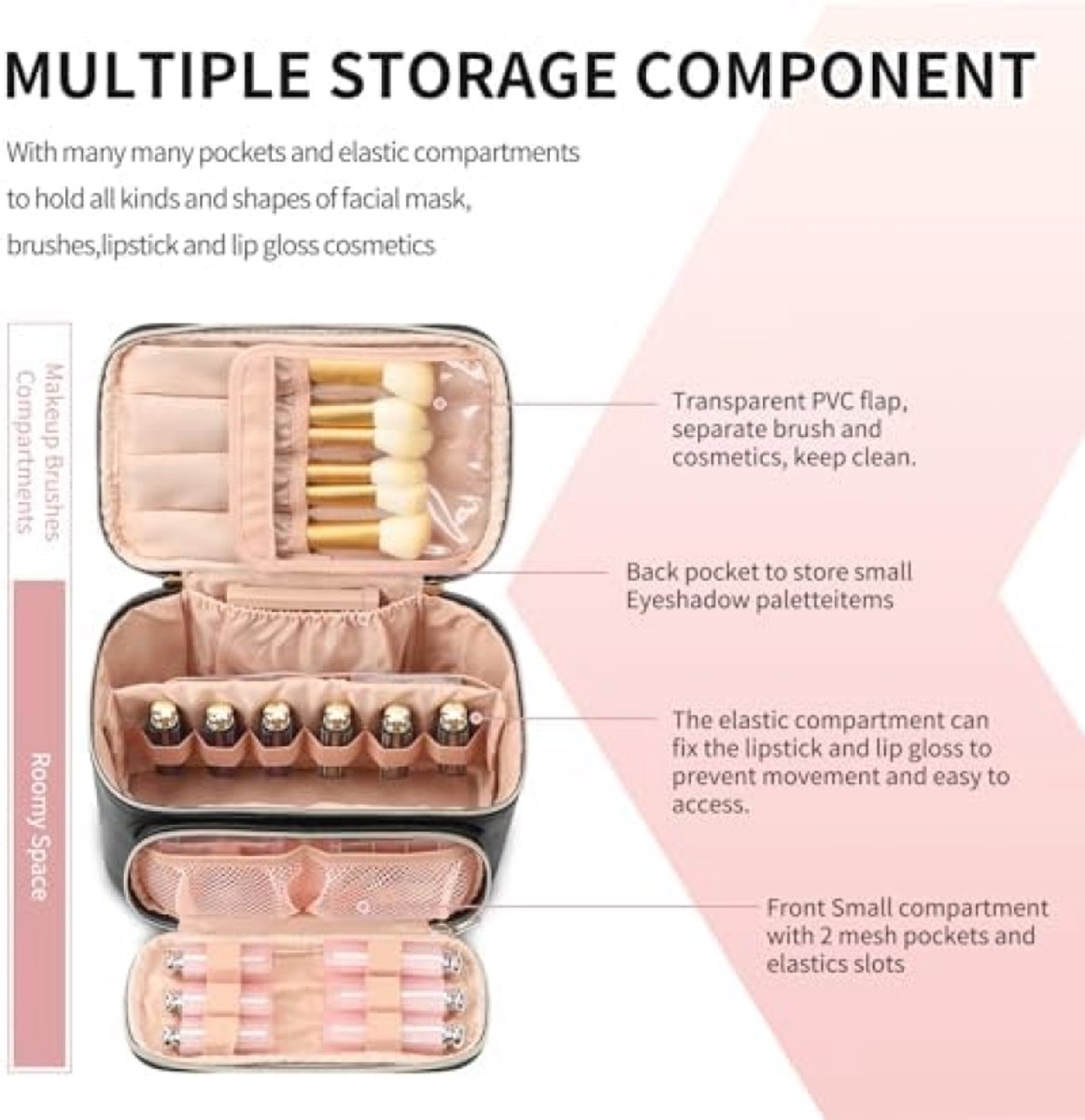 Draagbare Cosmetische Tas - Ruime Make-up Organizer met Handvat