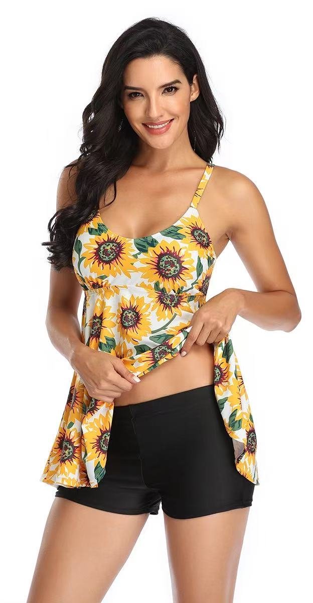 Tankini Zonnebloem - Zwem Shirt - Dames - Jurk - Strand - Badpak