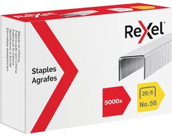 Rexel Nietjes No.56 26/6 mm – Pack van 5000 | Geschikt voor Meerdere Nietmachines