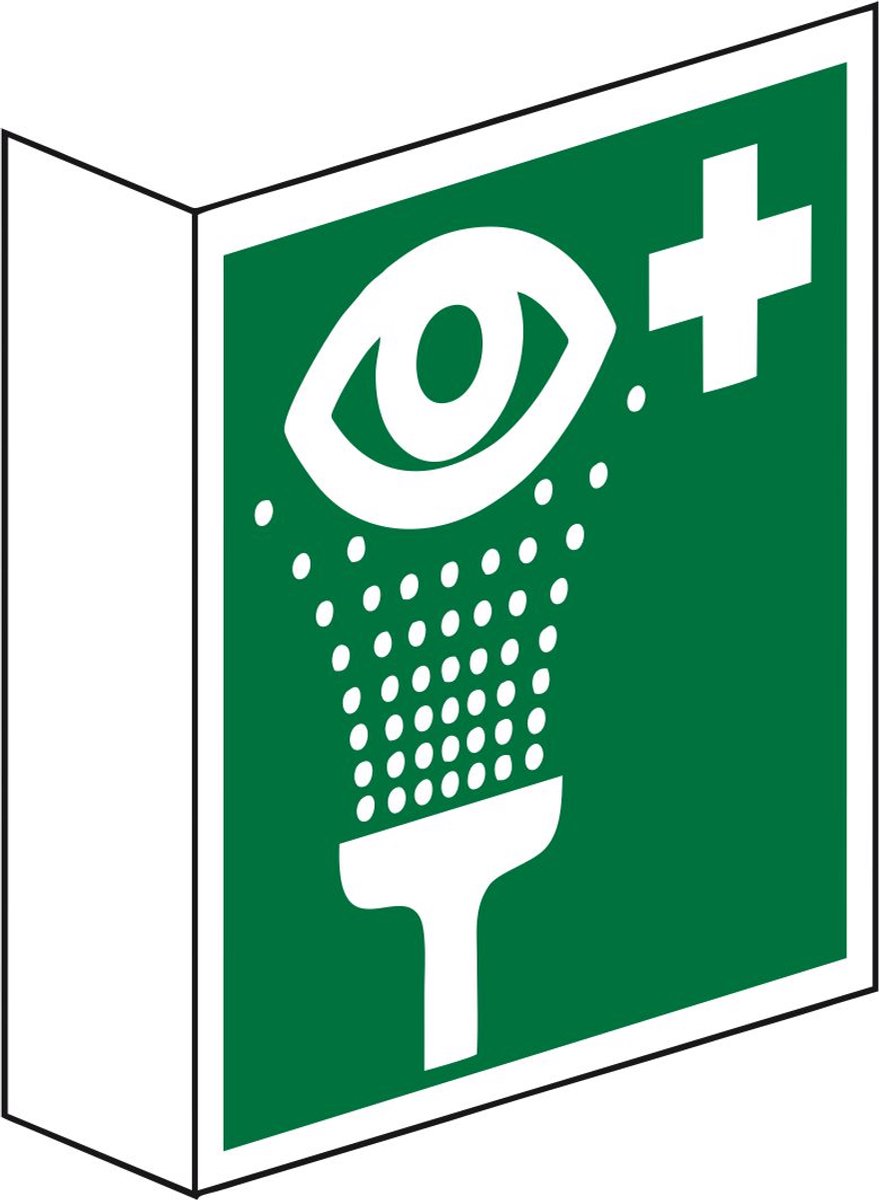 Haaks oogdouche bord - kunststof - 200 x 200 mm - E011