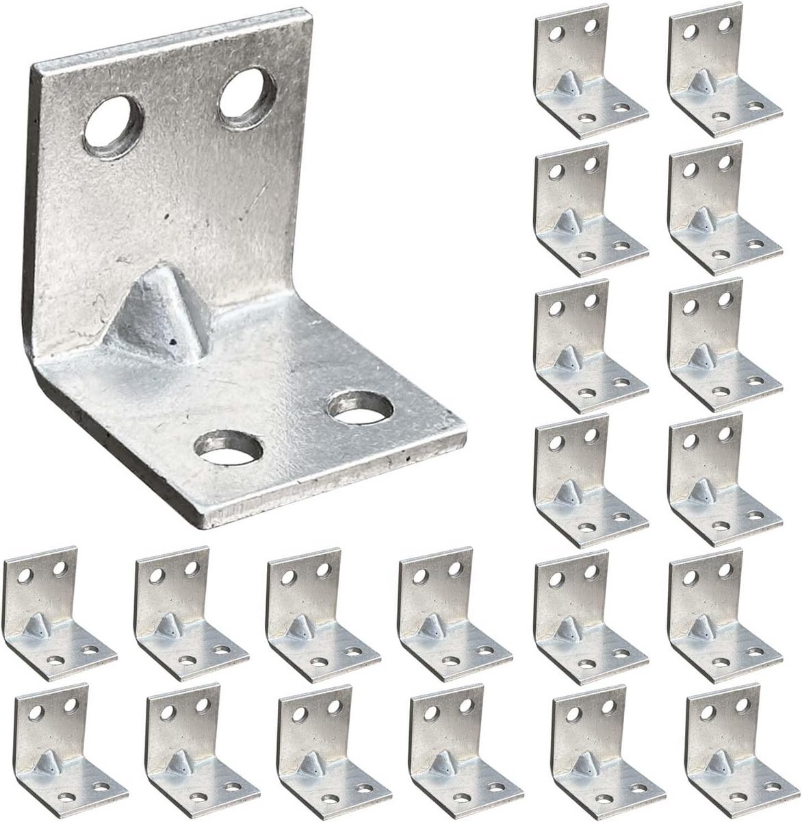 Verzinkte L-hoeken 20x20x20 mm voor houtconstructies - 20 stuks