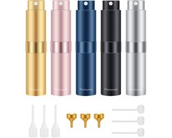 Premiumsy Parfumverstuiver Navulbaar - 5 stuks - Mini Parfum Flesje - Parfum Verstuiver Set - Parfumflesje - Reisflesjes 8 ML - Handbagage - Meerdere Kleuren