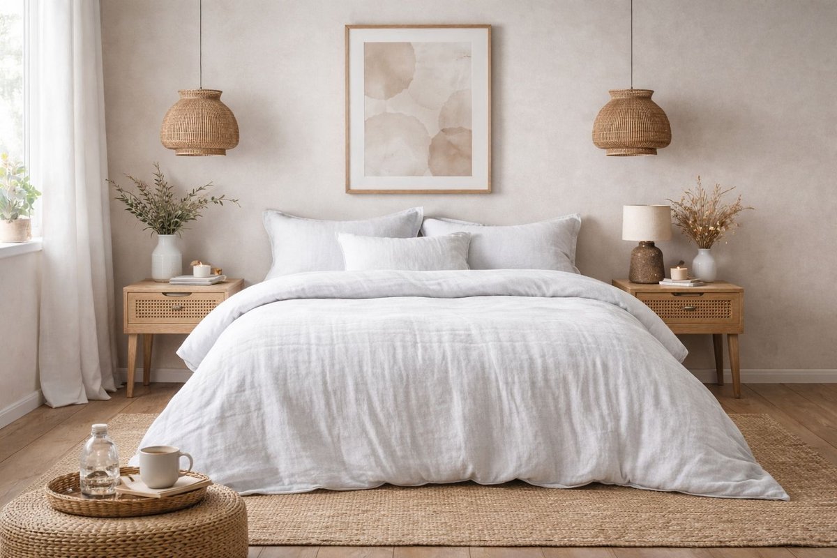 Mousseline Dekbedovertrek Wit - 100% Premium Perkaal Katoen - 260x200/220 cm + 2 kussenslopen