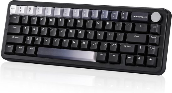 YUNZII B68 - Mechanisch Gaming Toetsenbord - RGB Verlichting - 65% Layout - Hot-Swappable - Cherry Profile - PBT Keycaps - Draadloos - Zwart