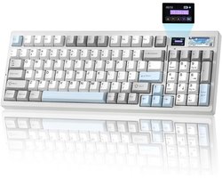 YUNZII IF99 - Draadloos Mechanisch Gaming Toetsenbord - 98% Layout - Display - RGB - Hot-Swap - Bluetooth/2.4 GHz/USB-C - Gasket Mount - Programmeerbaar - Wit