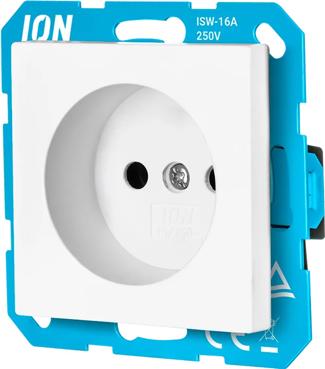 ION INDUSTRIES Wandcontactdoos 1-voudig met aanraakbeveiliging V1/J1 alpin wit