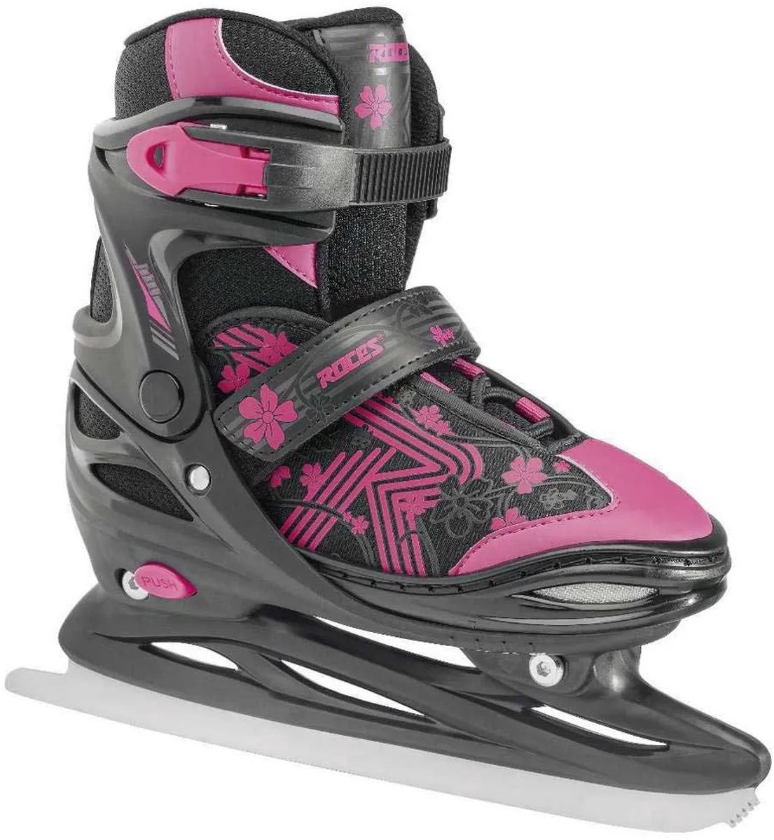 Roces - Jokey Ice 3.0 - IJshockeyschaatsen - Schaatsen Kinderen - Zwart Roze - Verstelbaar 4 Maten & Comfort Warmvoering - Maat 34-37