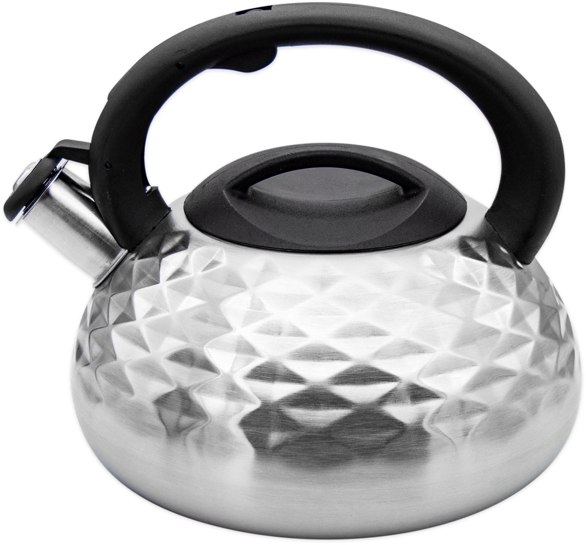 Meyerhoff RVS fluitketel 3 liter MH-4132 – Inductie fluitketel – Zilvergrijs met 3D-patroon – Modern klassiek design