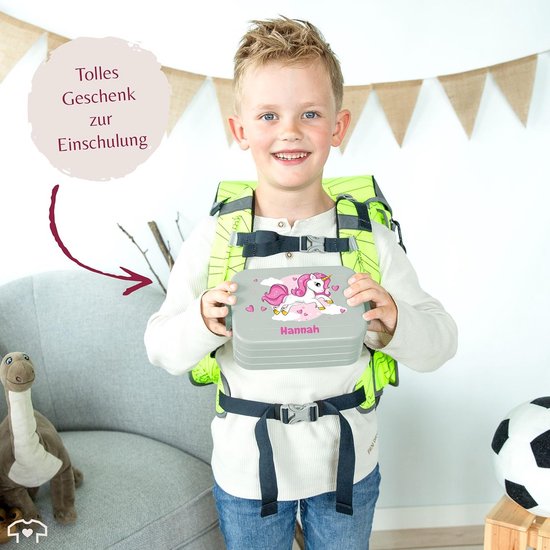 Personaliseerbare Bento Lunchbox met Naam - 900 ml - Unicorn Design - Groen - Voor Kinderen — afbeelding 5