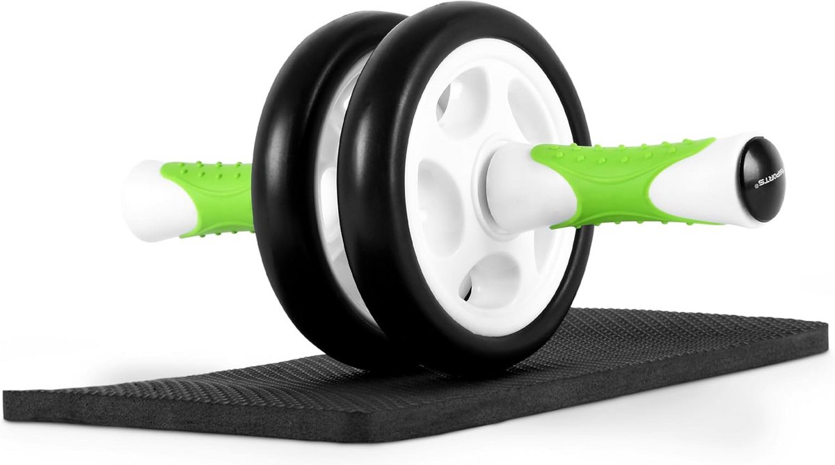 Premium buiktrainer met kniebeschermers - AB Wheel voor buikspiertraining