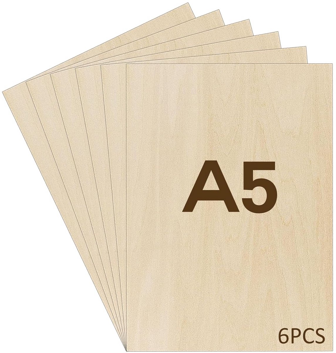 6x Multiplex Platen A5 2mm Dik - Hout voor Knutselen en Modelbouw