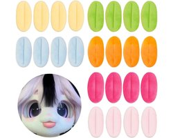 MK Stoer -24 stuks fluwelen tongen - Cosplay rekwisieten - valse tong - furries - handwerk maken - 6 kleuren - cartoon - 2,9 x 5,5 x 0,8 cm - geschikt voor fursuits - set van 4 per kleur.