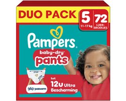 Pampers Baby-Dry Pants Maat 5 - 72 Luierbroekjes - 11kg-17kg