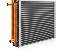 Warmtewisselaar Water Lucht 14×14 met 1″ Koperen Aansluitingen voor Centrale Verwarming en Ventilatiesystemen