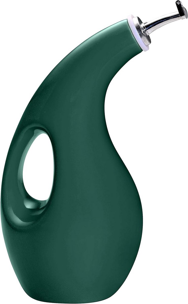 Keramische Olijfolie Dispenser met Hendel en Hendel - 700ml - Donkergroen