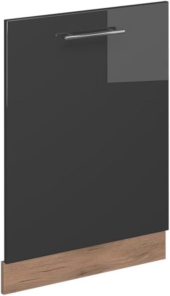 Dishwasher front panel Fame-Line, 60 cm without worktop, high-gloss anthracite