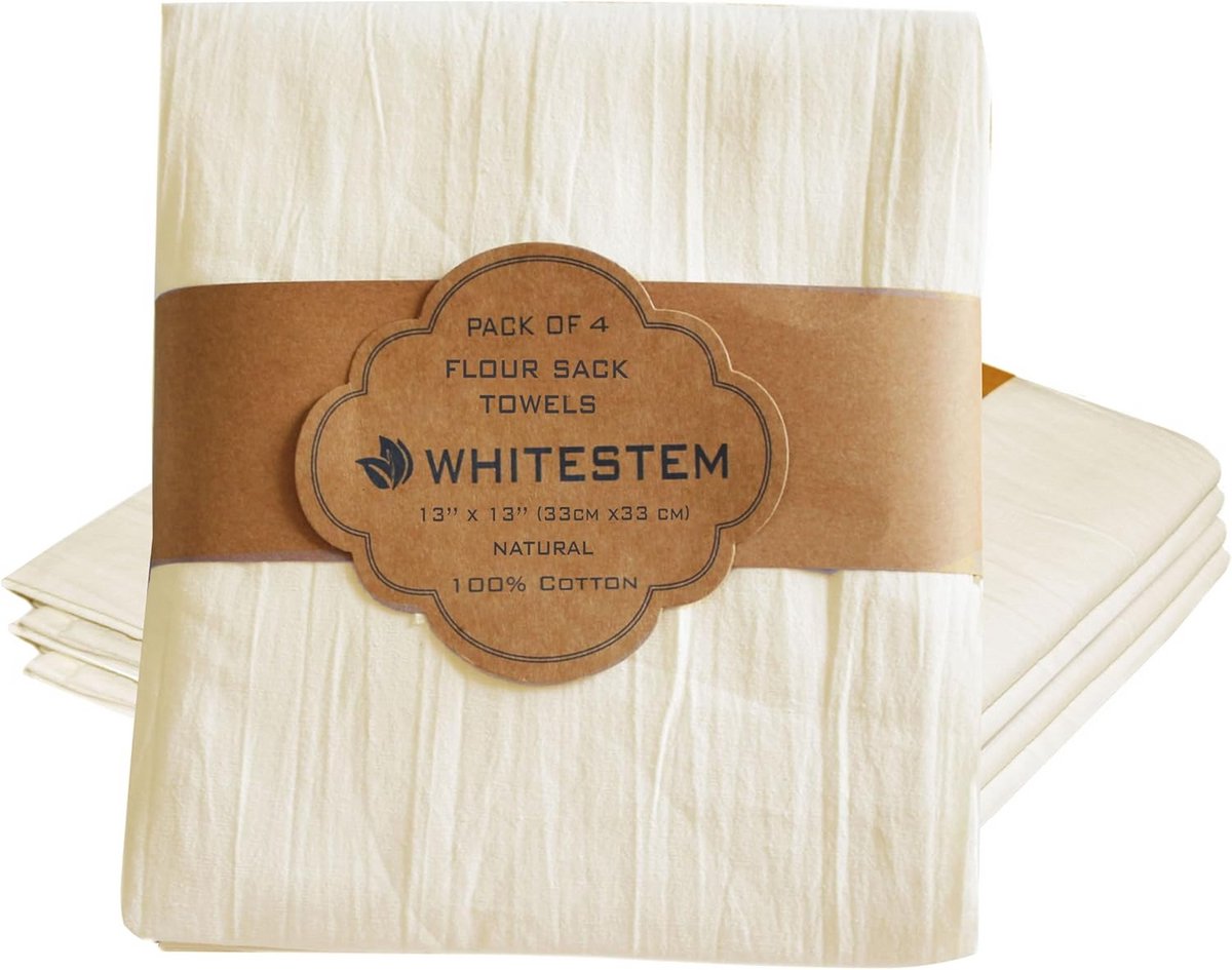 Dikke katoenen vaatdoeken 13"x13" - 4-pack absorberend en sneldrogend