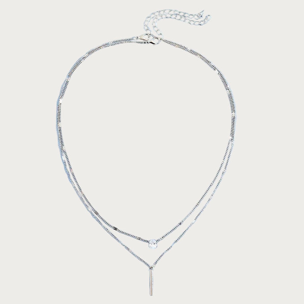 Luna - Dubbele Ketting - Silver