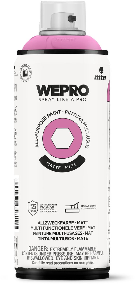 Spuitbus Roze Peppa Mat MTN WEPRO ALL-PURPOSE PAINT 400ML
