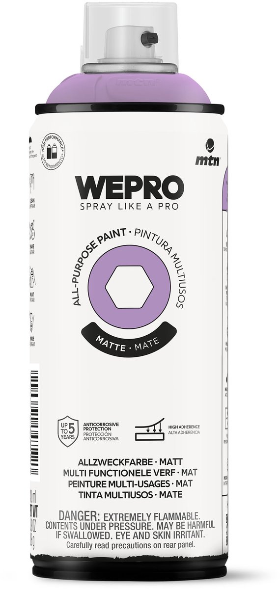 Spuitbus Violet Provence Mat MTN WEPRO ALL-PURPOSE PAINT 400ML MAT PROVENCE VIOLET