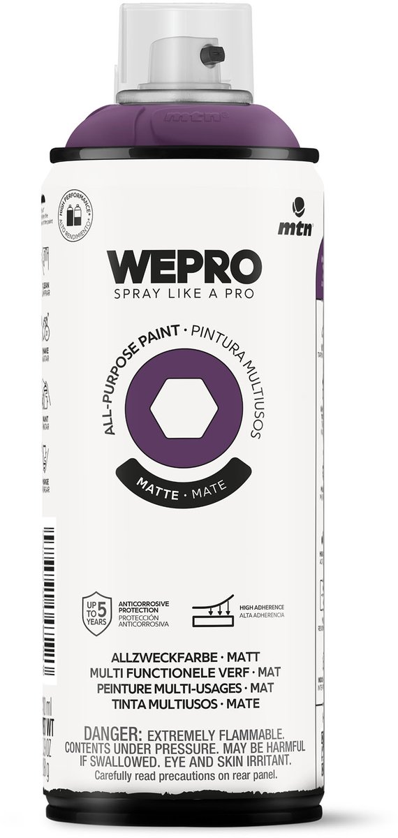 Spuitbus Paars Los Angeles Mat MTN WEPRO ALL-PURPOSE PAINT 400ML