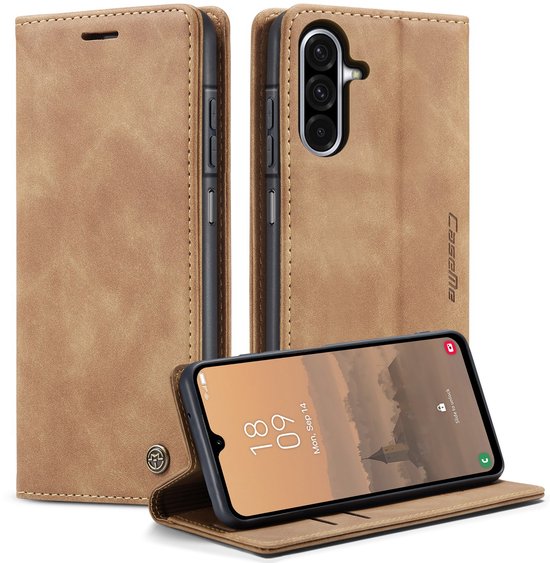 Coque CaseMe - Compatible avec Samsung Galaxy A57 - CaseMe 013 Book Case - Marron