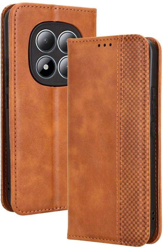Housse Coverup - Convient pour Xiaomi Redmi Note 15 Pro Plus 5G / Poco M8 Pro Housse - Coverup Vintage Style Book Case - Marron
