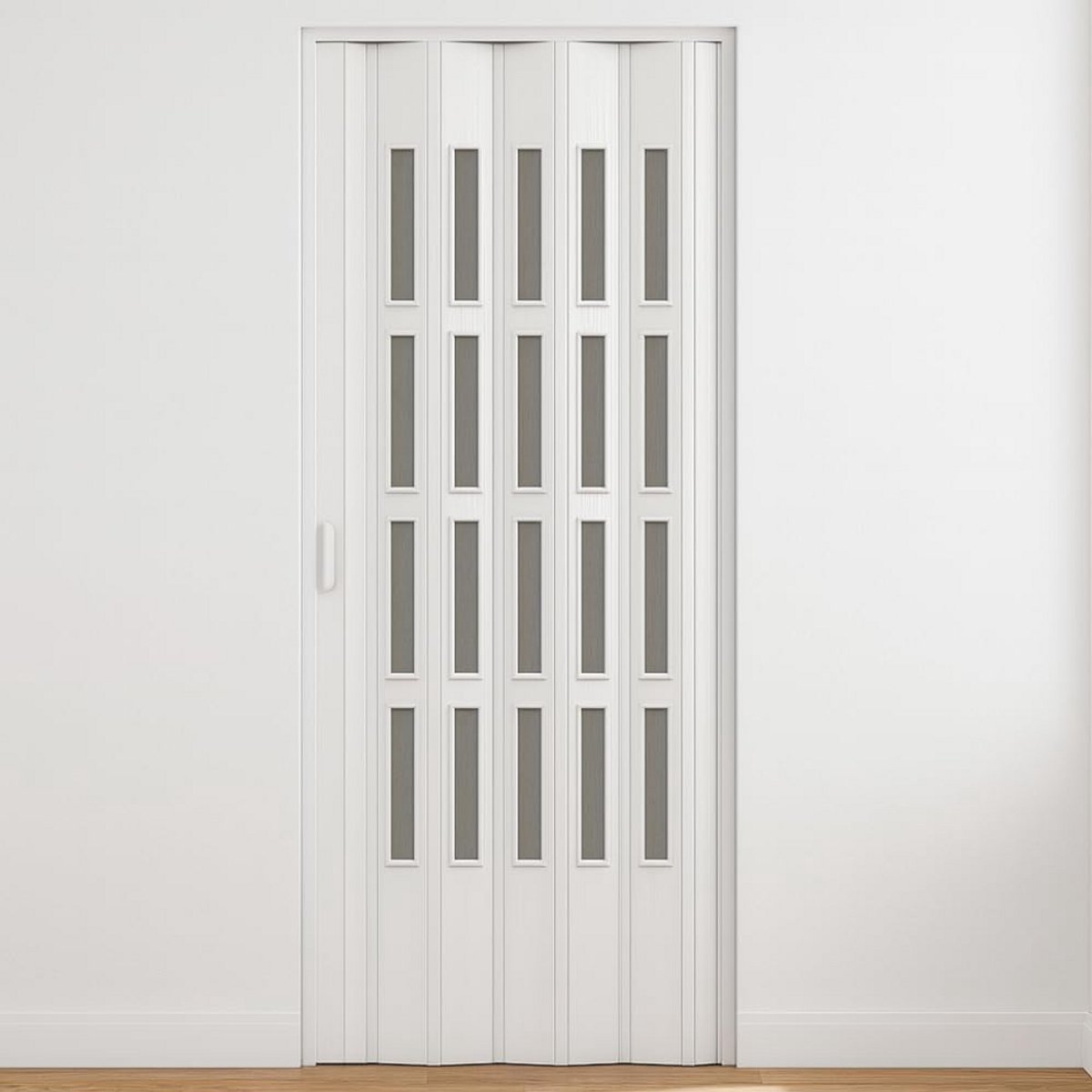 Inklapbare PVC Deur met Gedeeltelijke Doorzichtigheid Verstelbaar DIY Wit