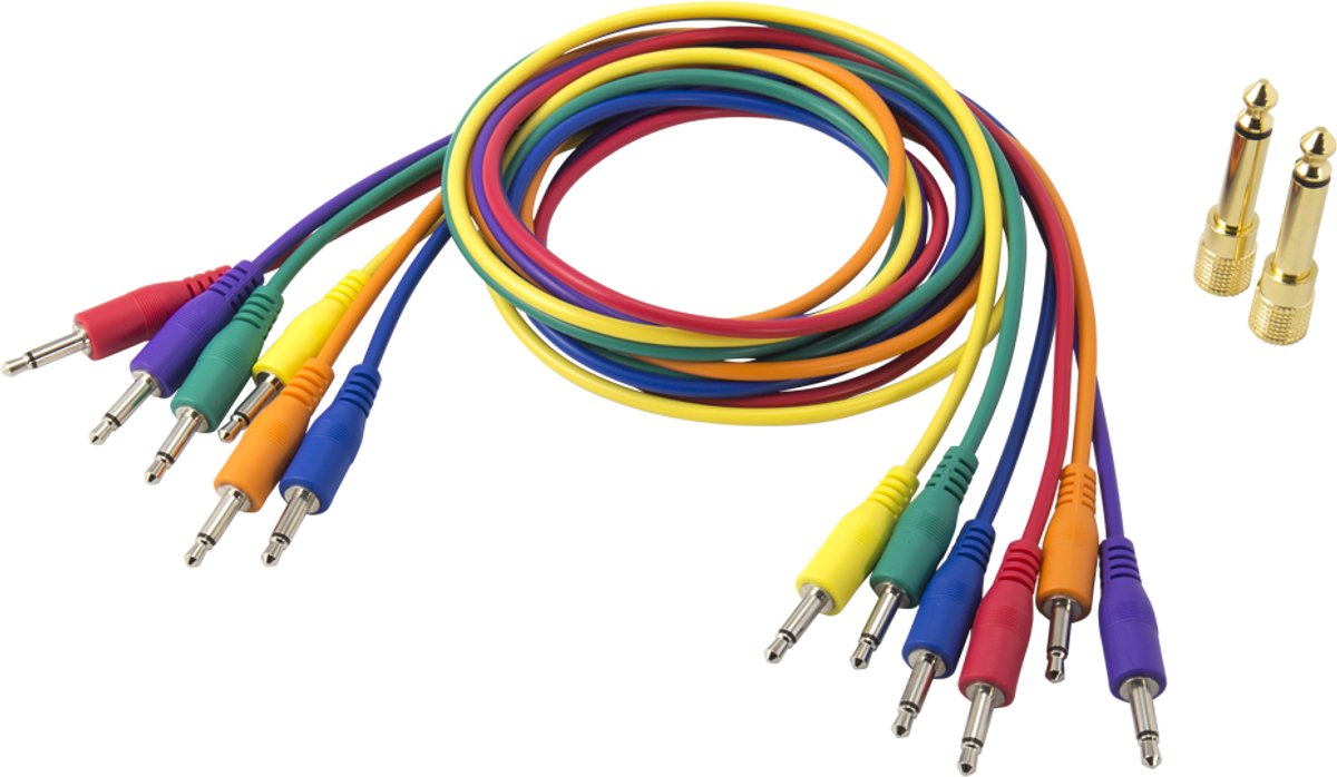 KORG SQ-CABLE-6 Set van 6 gekleurde patchkabels