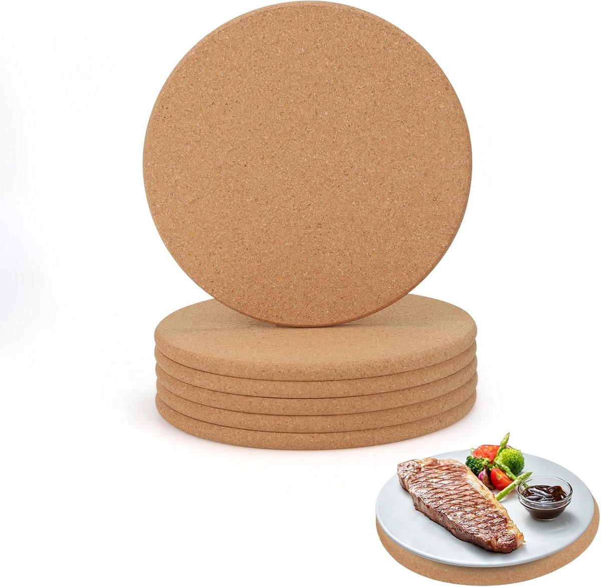 Ronde Kurken Onderzetters voor Potten en Pannen - 20 cm Hittebestendig