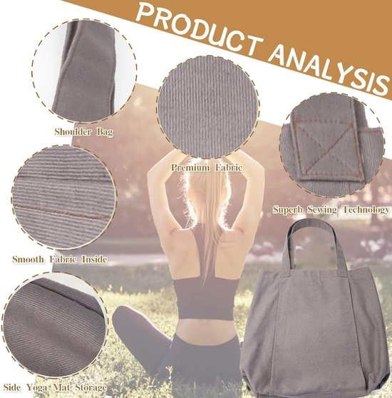 Yogamat Tas - Canvas Schoudertas voor Pilates en Yoga - Handig Draagbaar voor Sportscholen - 1 Stuk van Merkloos — afbeelding 3