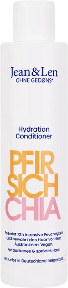 Jean & Len Conditioner Perzik & Chiazaad – 300 ml: ontwart. verzacht en geeft glans zonder te verzwaren. Frisse fruitige geur. ideaal voor dagelijks gebruik.