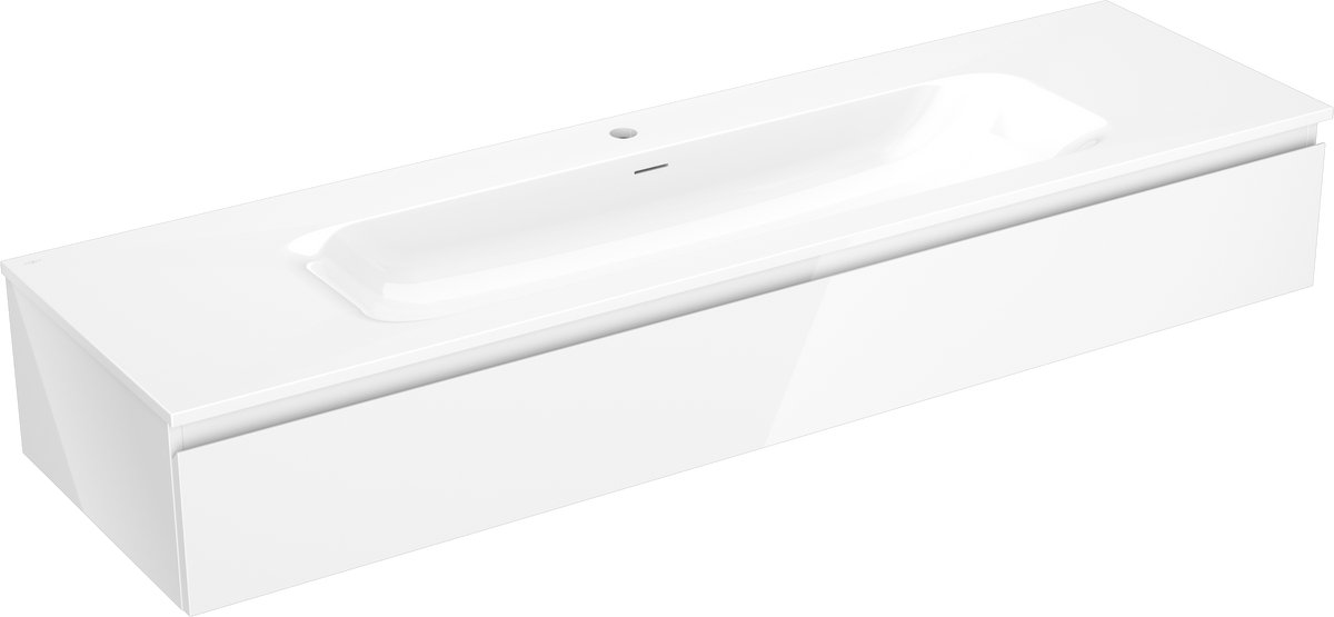 Mexen Orio badkamerkast 160 cm met wastafel Vela, 1 lade, witte glans - 91A10-16023-1-BF00-W23M00