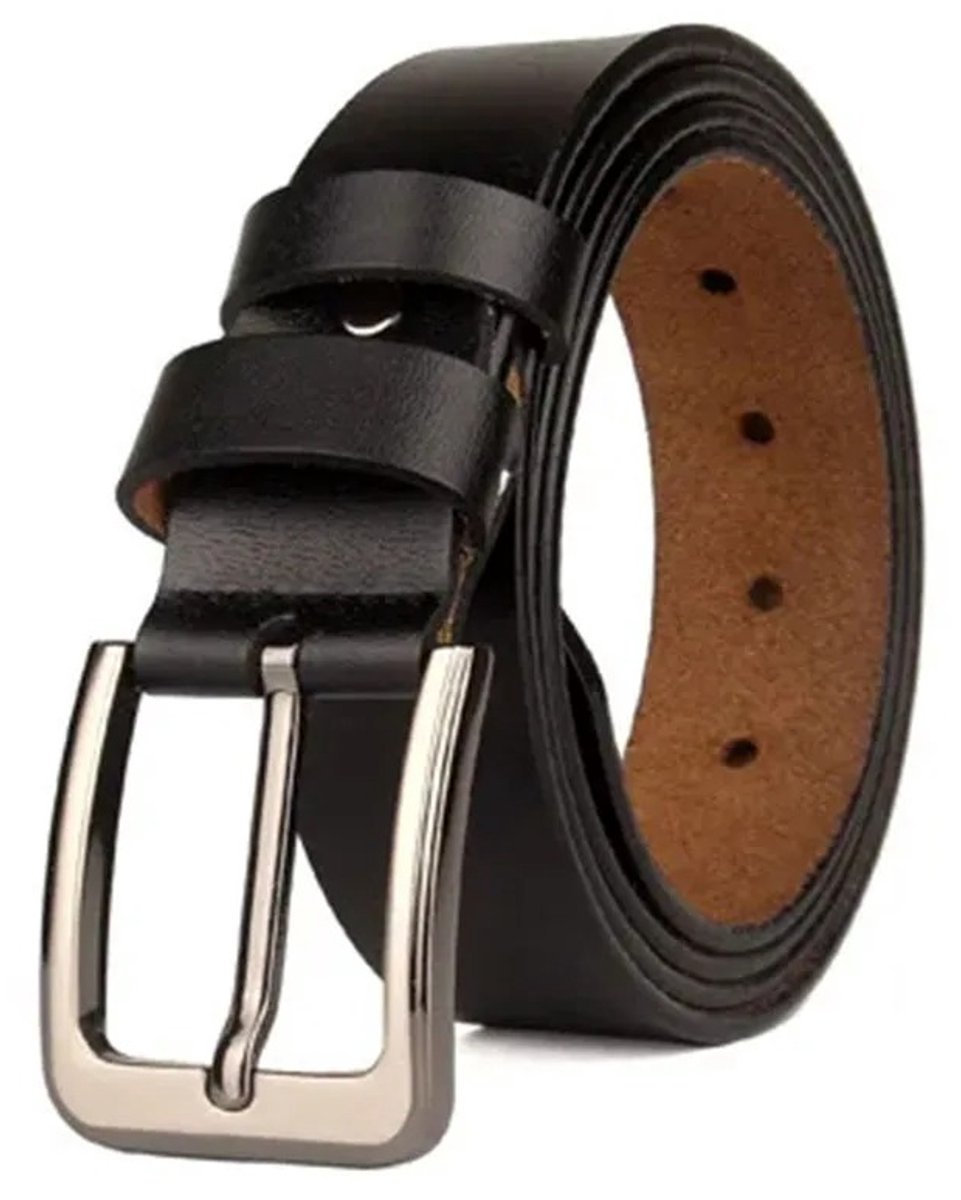 WiseGoods Premium Heren Broekriem 100% Leer – Brede Leren Jeansriem Man - Riemen Mannen - Kleding Accessoires - Riem Zwart - 110CM