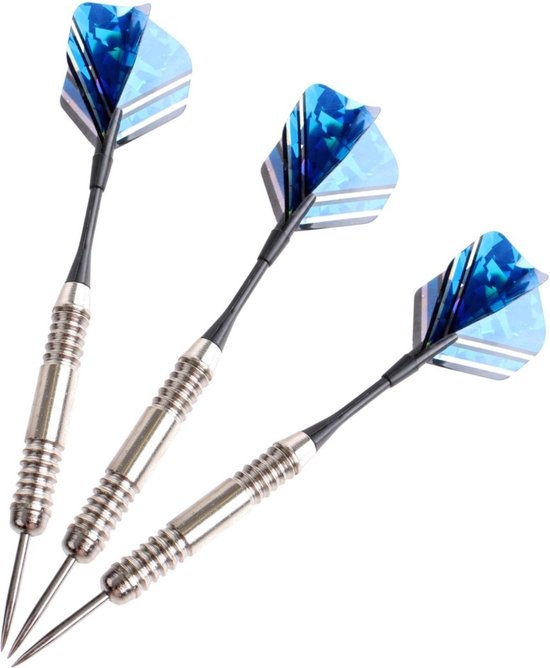 3 Stuks Dartpijlen – Darts - 24 gram - Metalic – Blauw - LOUZIR